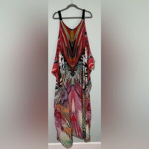 SUMMER.  BOSTON PROPER Cold Shoulder Maxi Dress- M